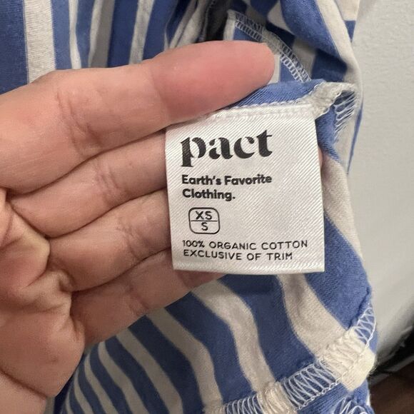 PACT Organic Staycation Short Robe In Hideaway Stripe Sz Xs/s Missing Waist Tie! - Picture 4 of 7